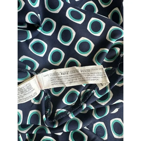 Zara Basics Navy & Green Geometric‎ Print Dress, Sz Small, Tunic - Picture 6 of 7